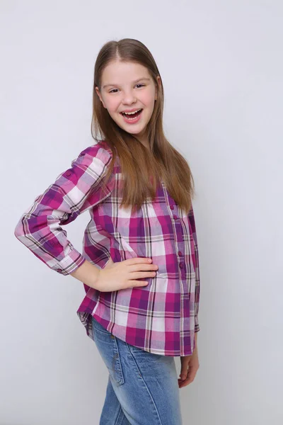 Estudio Retrato Europeo Caucásico Adolescente Chica — Foto de Stock