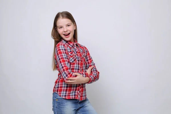 Estudio Retrato Europeo Caucásico Adolescente Chica —  Fotos de Stock