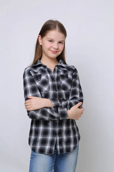 Studiový Portrét Evropské Kavkazský Dívky Teen — Stock fotografie
