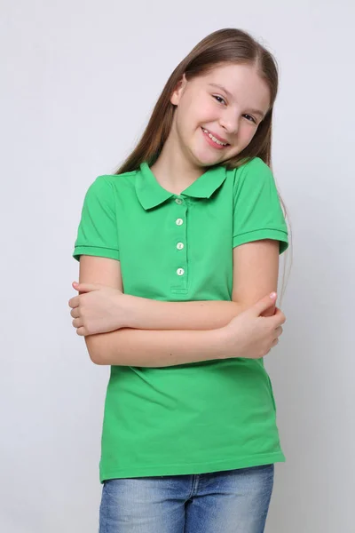 Retrato Estúdio Menina Adolescente Caucasiana Europeia — Fotografia de Stock