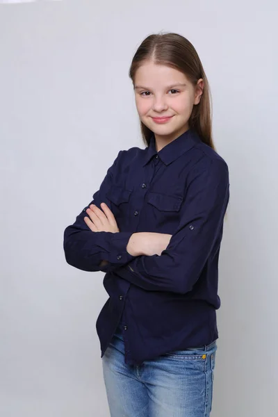 Studio Portrait European Caucasian Teen Girl — Stock Photo, Image