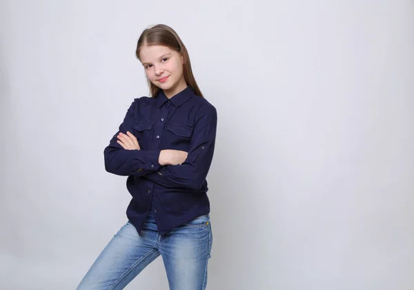 Studiový Portrét Evropské Kavkazský Dívky Teen — Stock fotografie