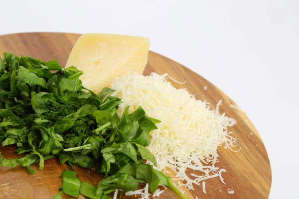 Parmesan Cheese Wooden Board — Stock Photo, Image
