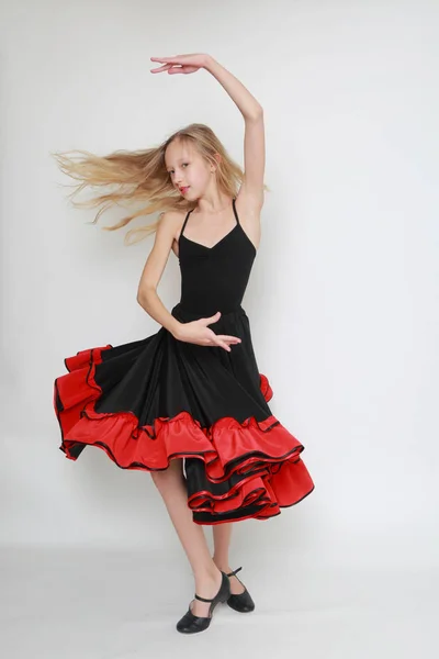 Studio image of flamenco dancer