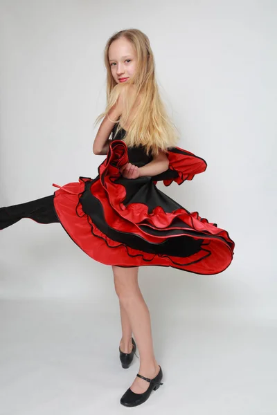Studio image of flamenco dancer
