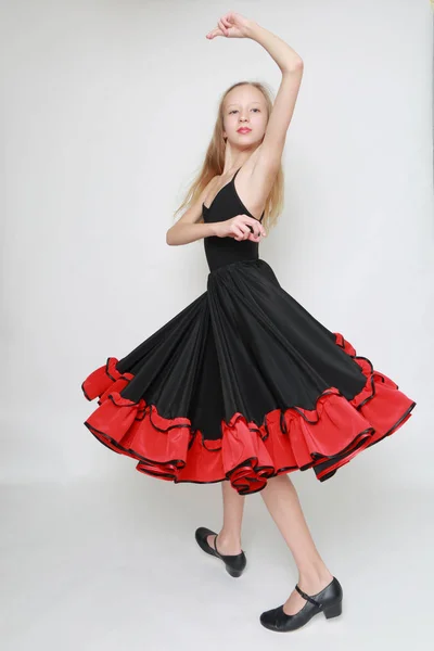 Studio image of flamenco dancer