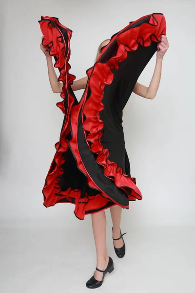 Studio image of flamenco dancer