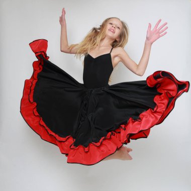 Flamenko dansçısı Studio görüntü hareket atlama/dansçı.