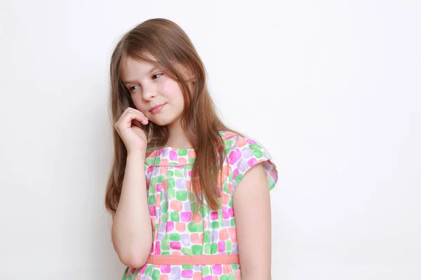 Studio Image Emotional Little Girl — Stock Photo, Image