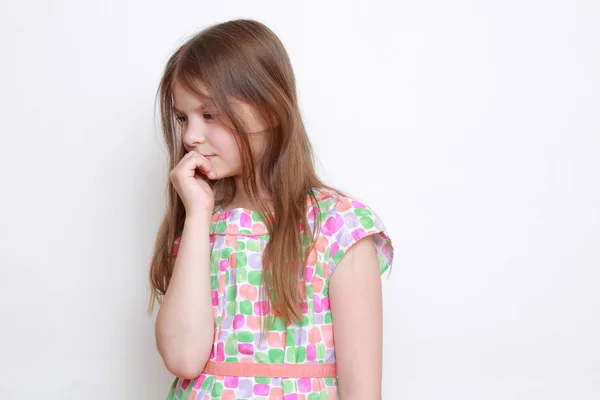 Studio Image Emotional Little Girl — Stock Photo, Image