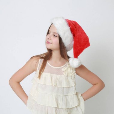 Stüdyo imge-in beyaz küçük Bayan Noel Baba