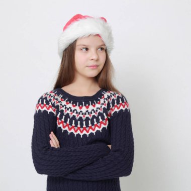 Stüdyo imge-in beyaz küçük Bayan Noel Baba