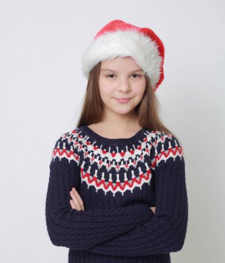 Stüdyo imge-in beyaz küçük Bayan Noel Baba