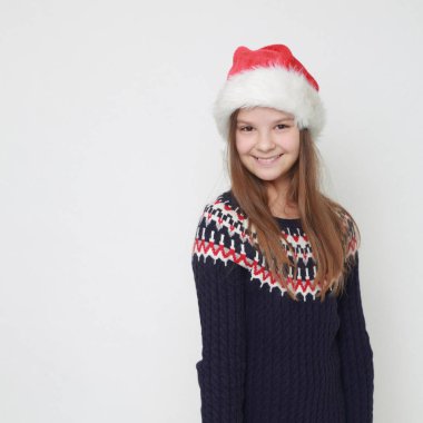 Stüdyo imge-in beyaz küçük Bayan Noel Baba