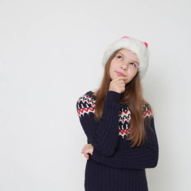 Stüdyo imge-in beyaz küçük Bayan Noel Baba