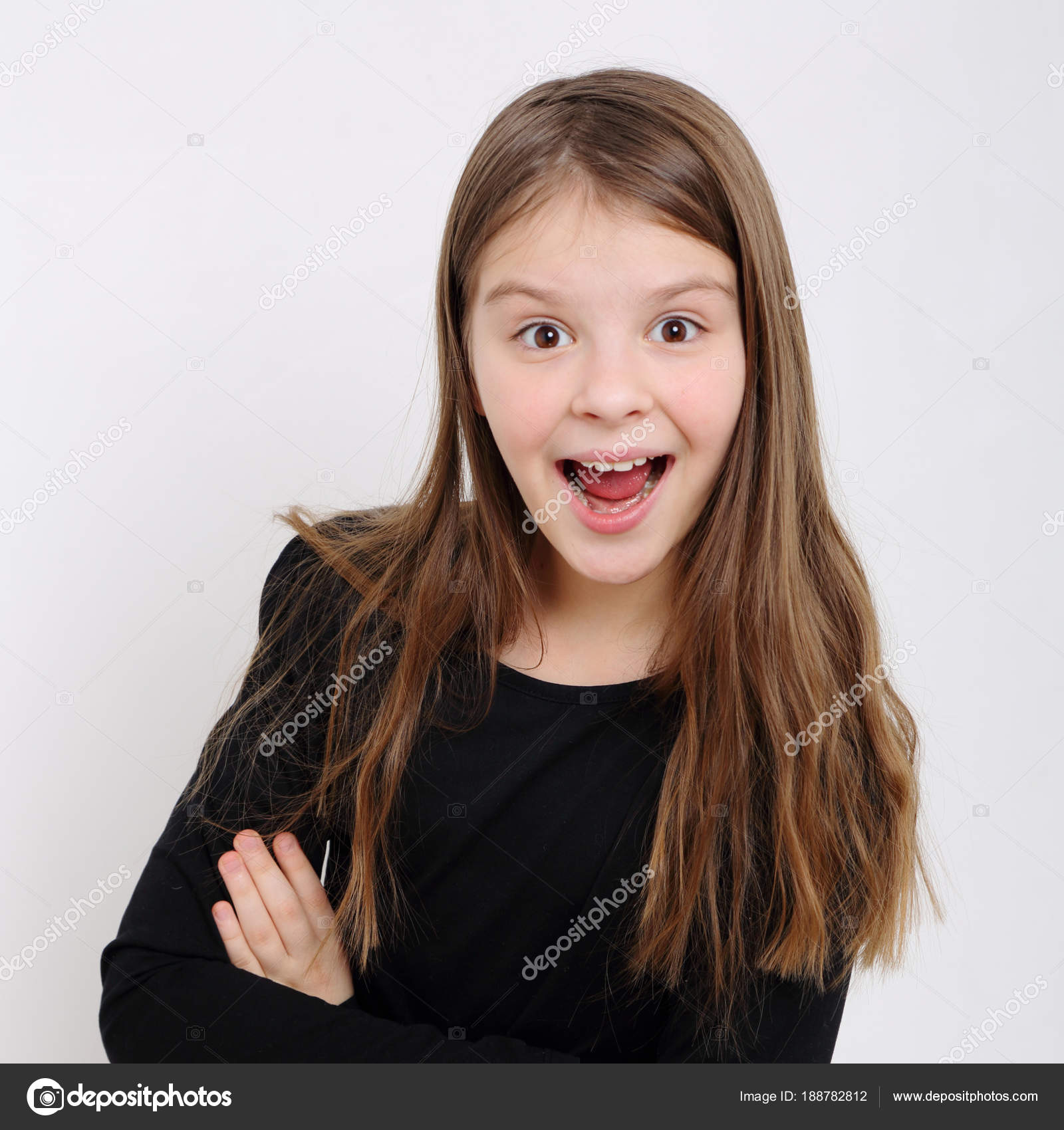 Bild Von Schönen Emotionalen Kaukasischen Teenie Mädchen