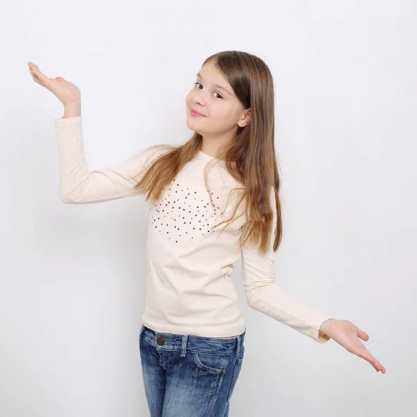 Imagem Linda Menina Adolescente Caucasiana Emocional — Fotografia de Stock