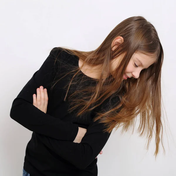 Imagem Linda Menina Adolescente Caucasiana Emocional — Fotografia de Stock