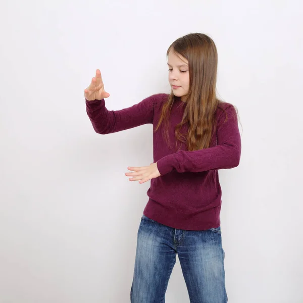 Imagen Hermosa Chica Adolescente Caucásica Emocional — Foto de Stock