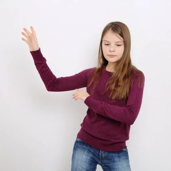 Imagen Hermosa Chica Adolescente Caucásica Emocional — Foto de Stock