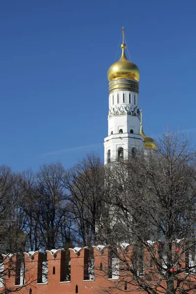 Вид Кремль Открытом Воздухе Деталях Фоне Кремлевской Набережной Солнечный День — стоковое фото