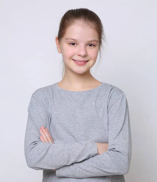 Portrét Evropské Dívky Kavkazské Dospívání — Stock fotografie