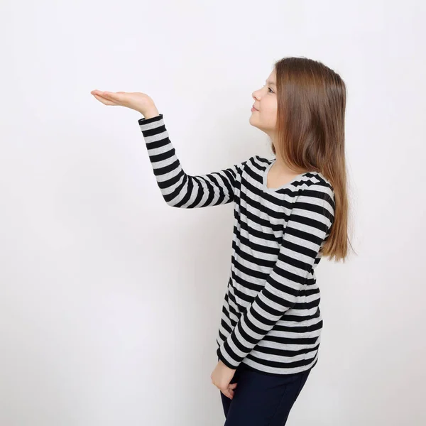 Studio Imagen Hermosa Chica Adolescente Caucásica Emocional — Foto de Stock