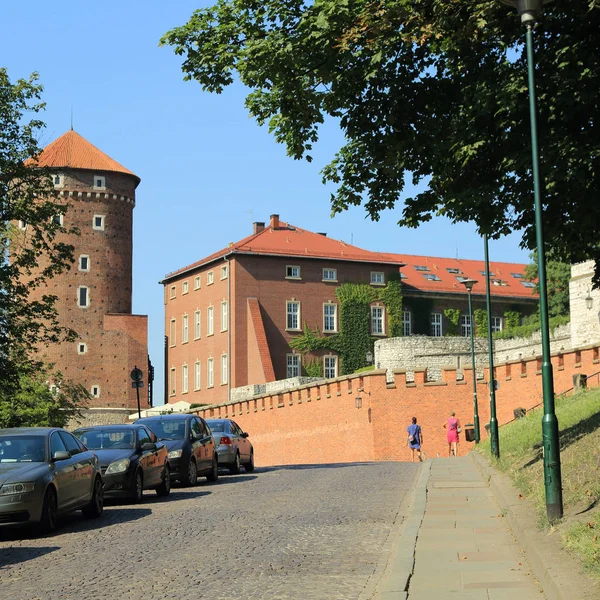 Krakow Polen Den Augusti 2017 Wawel Kullen Med Domkyrkan Och — Stockfoto