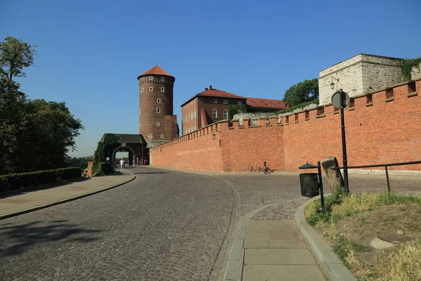 Krakow Polen Augustus 2017 Wawel Heuvel Met Kathedraal Het Kasteel — Stockfoto