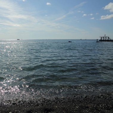 Sahil üzerinden Karadeniz Sochi, Rusya Federasyonu. Seçilen odak.