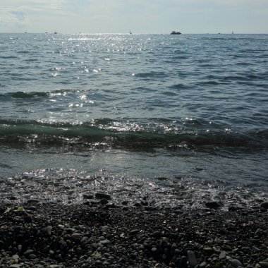 Sahil üzerinden Karadeniz Sochi, Rusya Federasyonu. Seçilen odak.