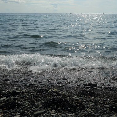 Sahil üzerinden Karadeniz Sochi, Rusya Federasyonu. Seçilen odak.