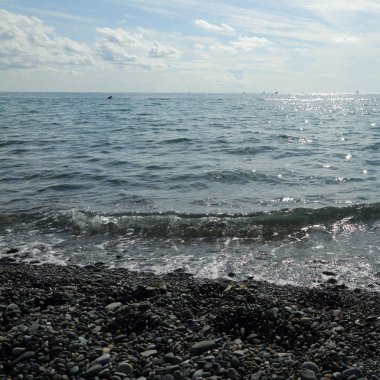 Sahil üzerinden Karadeniz Sochi, Rusya Federasyonu. Seçilen odak.