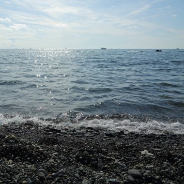 Sahil üzerinden Karadeniz Sochi, Rusya Federasyonu. Seçilen odak.