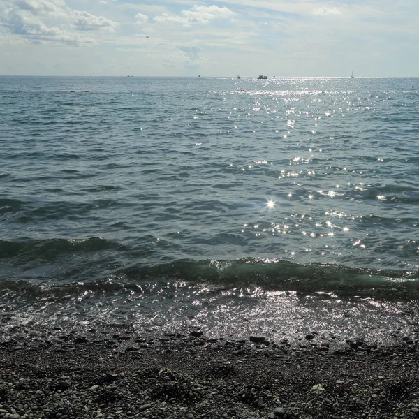 Litoral Sobre Mar Negro Sochi Federação Russa Foco Selecionado — Fotografia de Stock