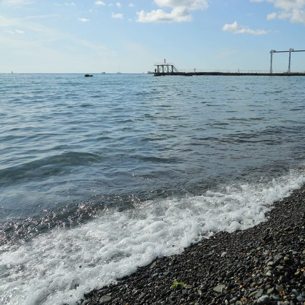 Litoral Sobre Mar Negro Sochi Federação Russa Foco Selecionado — Fotografia de Stock