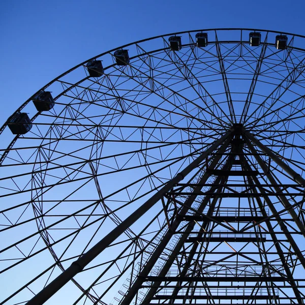 Revue Des Roues Attraction Sur Parc Sotchi Heure Été Soir — Photo