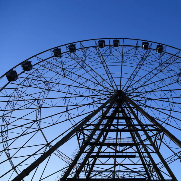 Revue Des Roues Attraction Sur Parc Sotchi Heure Été Soir — Photo