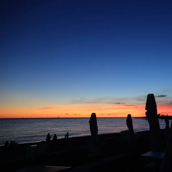 Sommersonnenuntergang Über Der Schwarzmeerküste Sotschi Russische Föderation Ausgewählter Schwerpunkt — Stockfoto