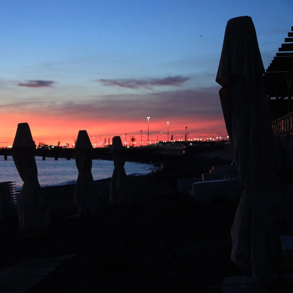 Atardecer Verano Sobre Costa Del Mar Negro Sochi Federación Rusa — Foto de Stock