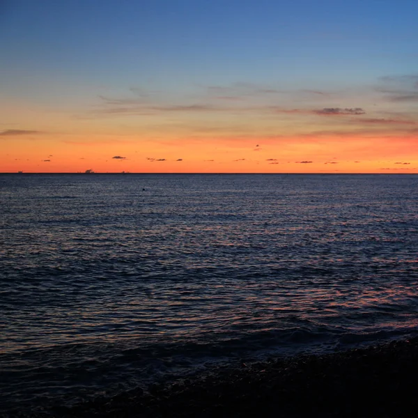 Zomer Zonsondergang Zwarte Zee Kust Sochi Russische Federatie Geselecteerde Focus — Stockfoto