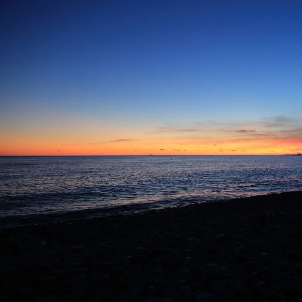 Zomer Zonsondergang Zwarte Zee Kust Sochi Russische Federatie Geselecteerde Focus — Stockfoto