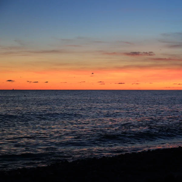 Zomer Zonsondergang Zwarte Zee Kust Sochi Russische Federatie Geselecteerde Focus — Stockfoto