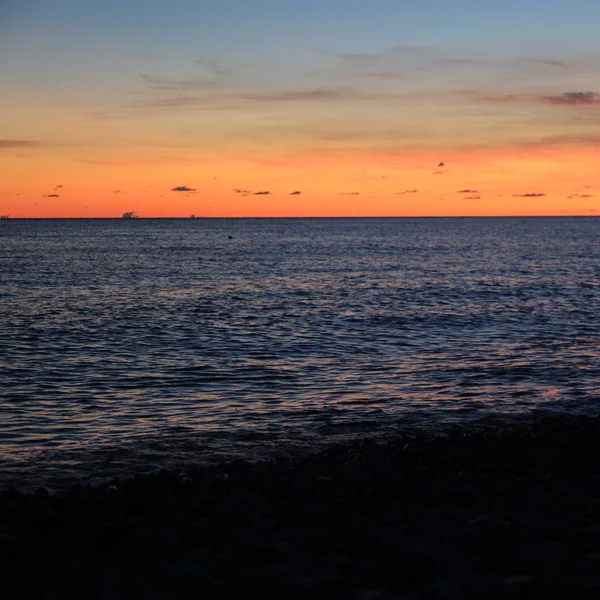 Zomer Zonsondergang Zwarte Zee Kust Sochi Russische Federatie Geselecteerde Focus — Stockfoto