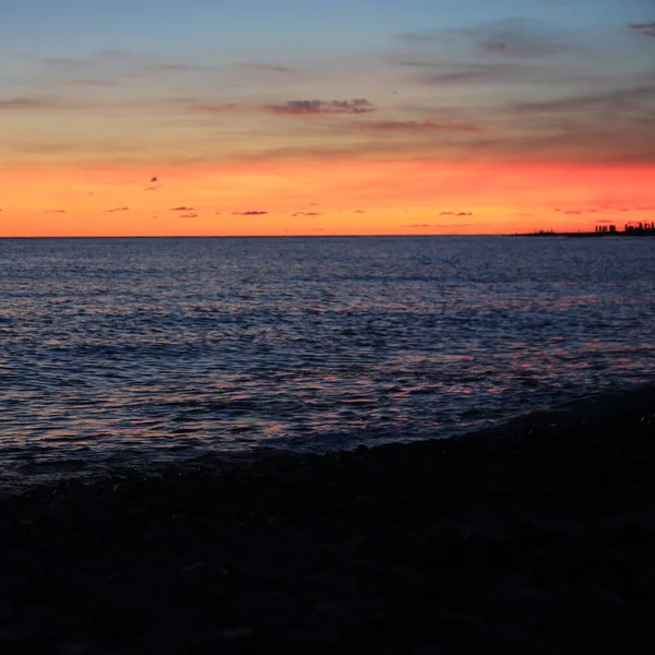 Sommersonnenuntergang Über Der Schwarzmeerküste Sotschi Russische Föderation Ausgewählter Schwerpunkt — Stockfoto