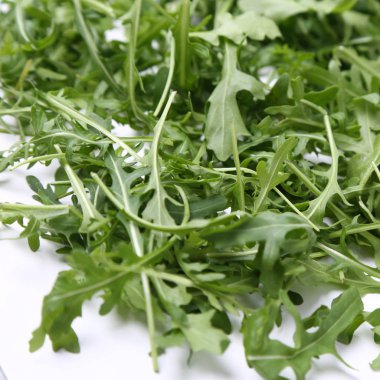 Organik yeşil ve taze roka (rucola veya rukola)