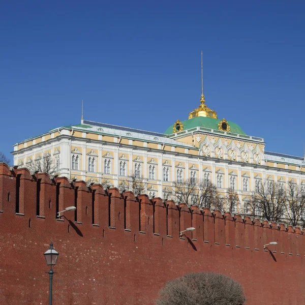 Utomhus Syn Kreml Detaljer Från Bakgrund Kremlevskaya Vallen Solig Dag — Stockfoto