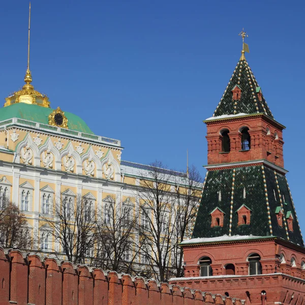 Vista Aire Libre Kremlin Detalles Desde Fondo Del Terraplén Kremlevskaya — Foto de Stock