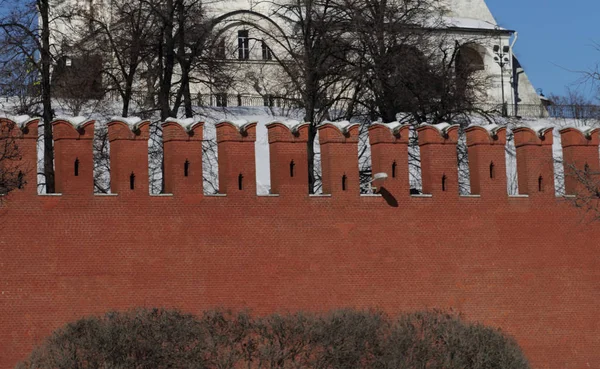 Vista Aire Libre Kremlin Detalles Desde Fondo Del Terraplén Kremlevskaya —  Fotos de Stock