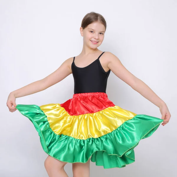 Studio Immagine Bella Caucasica Teen Dancer Dall Africa — Foto Stock